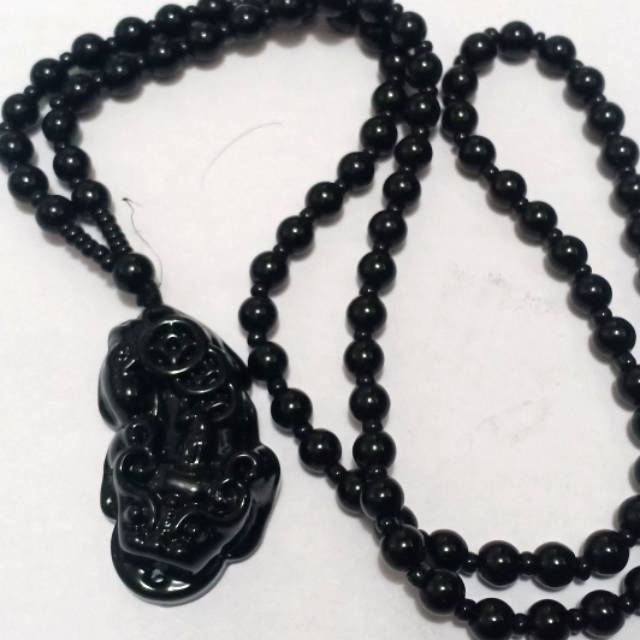 Kalung liontin phixiu pixiu batu onix uk 4 cm