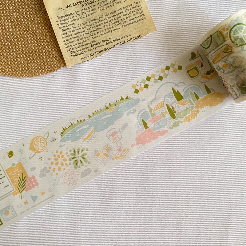 

[Sample] OrangeCat Greenfield Cafe Washi Tape