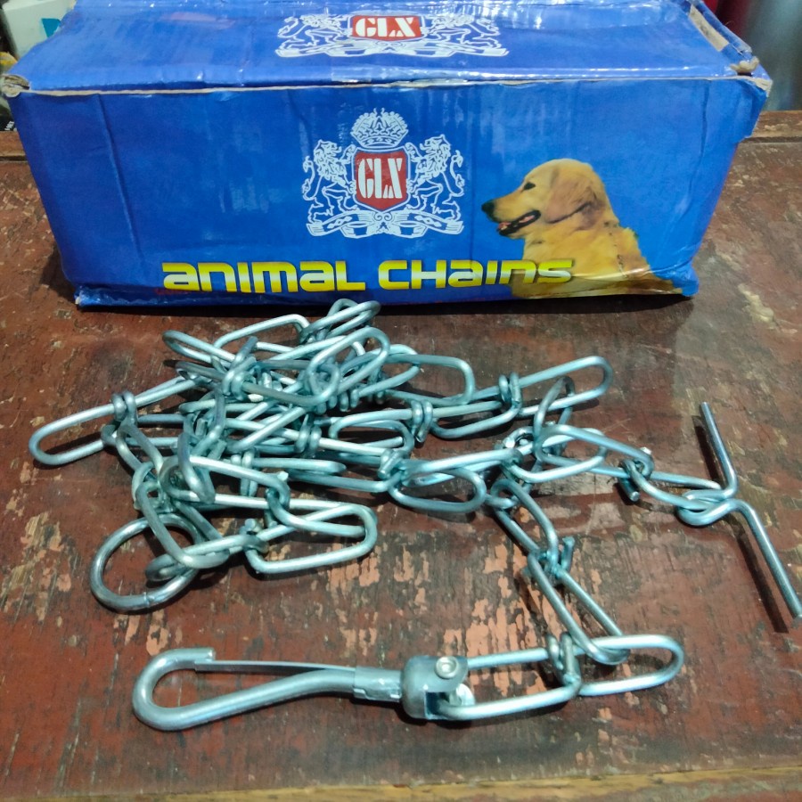 rantai anjing no 60 (besar) panjang 150 cm tebal kawat 4,1 mm