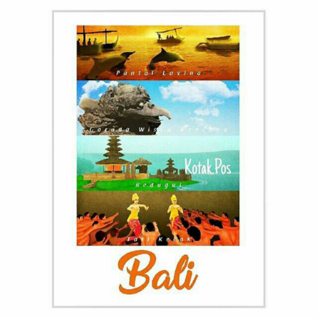

BALI CITY VIEW SERIES KOTA WISATA ILUSTRASI KARTU POS POSTCARD POSTCROSSING SURAT FILATELI SWAP BOT