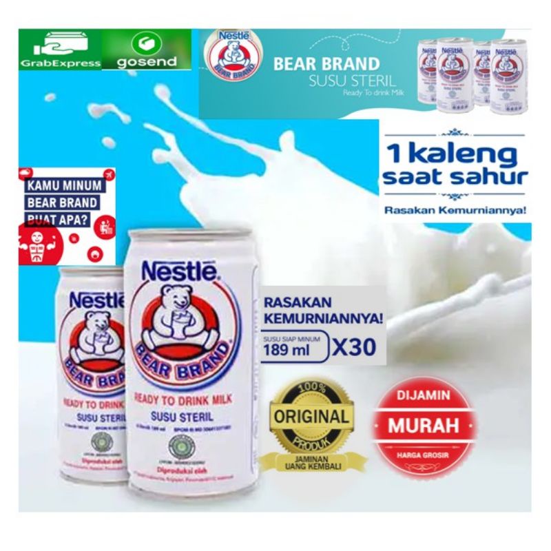 

BEAR BRAND Susu Beruang Susu Kaleng Steril 189ml x 30 pcs