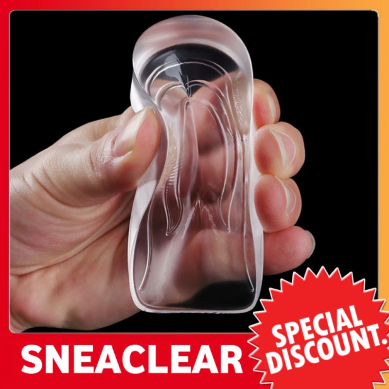 Insole Silikon Gel Peninggi Badan Sol Peninggi Badan Transparan Insole Peninggi Badan Invisible /