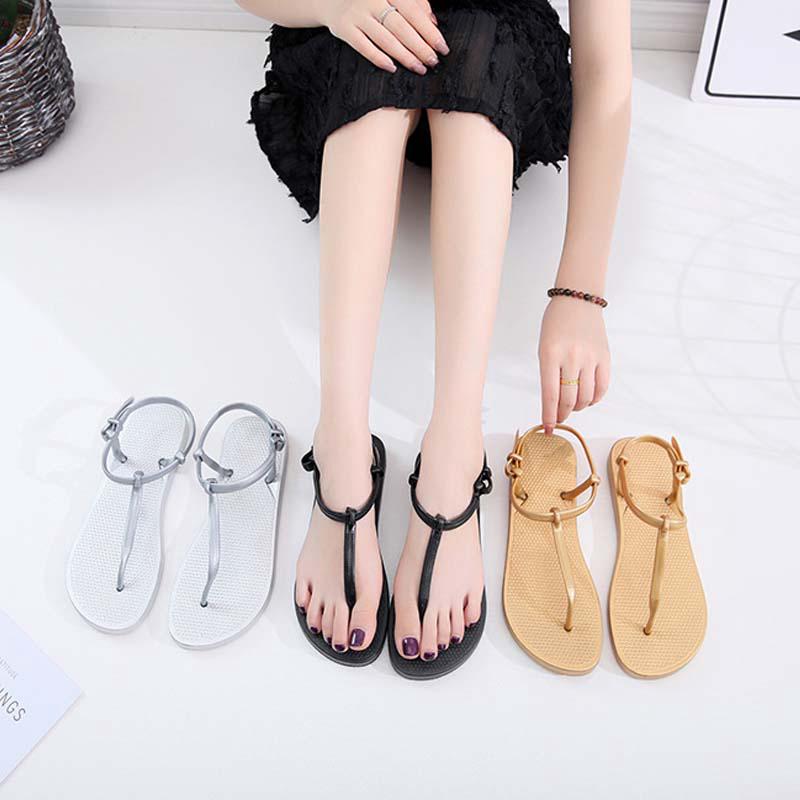  Sandal  Jepit  T Clip Flat Anti Slip Gaya Korea  untuk Wanita  