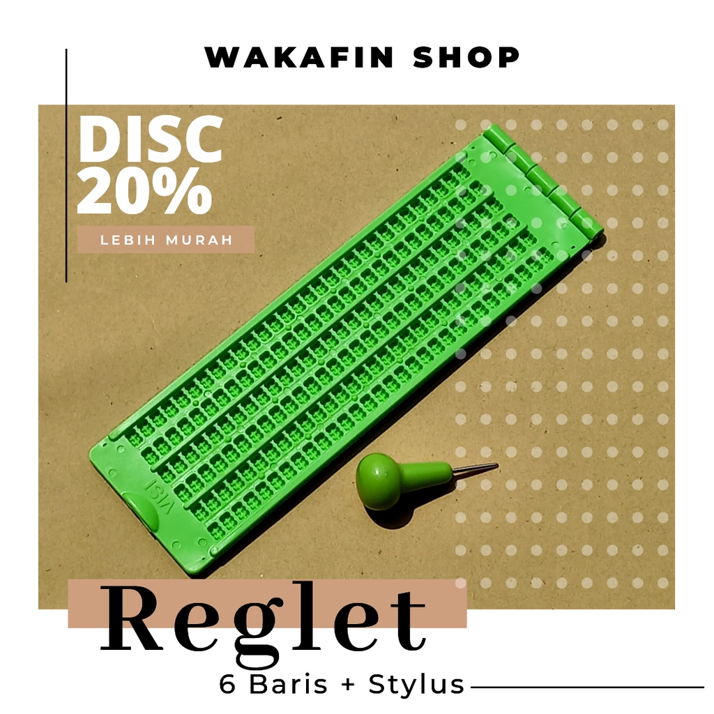 

DISKON!!! REGLET 6 BARIS + STYLUS UNTUK TUNANETRA | ALAT TULIS TUNANETRA