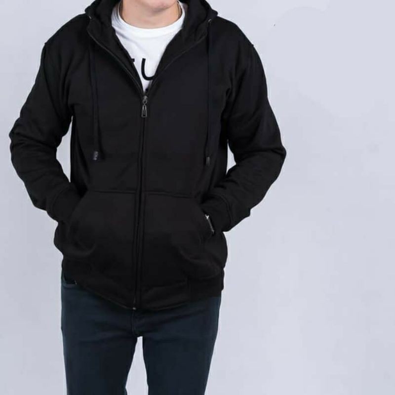 Jaket Zip Hoodie Resleting Polos size L,M,XL,XXL