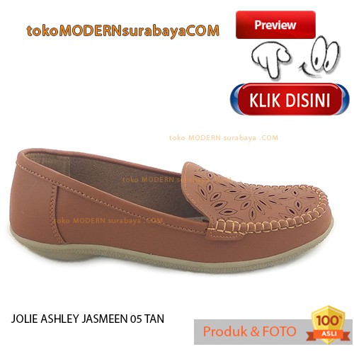 JOLIE ASHLEY JASMEEN 05 TAN Sepatu Wanita Flat Slip On