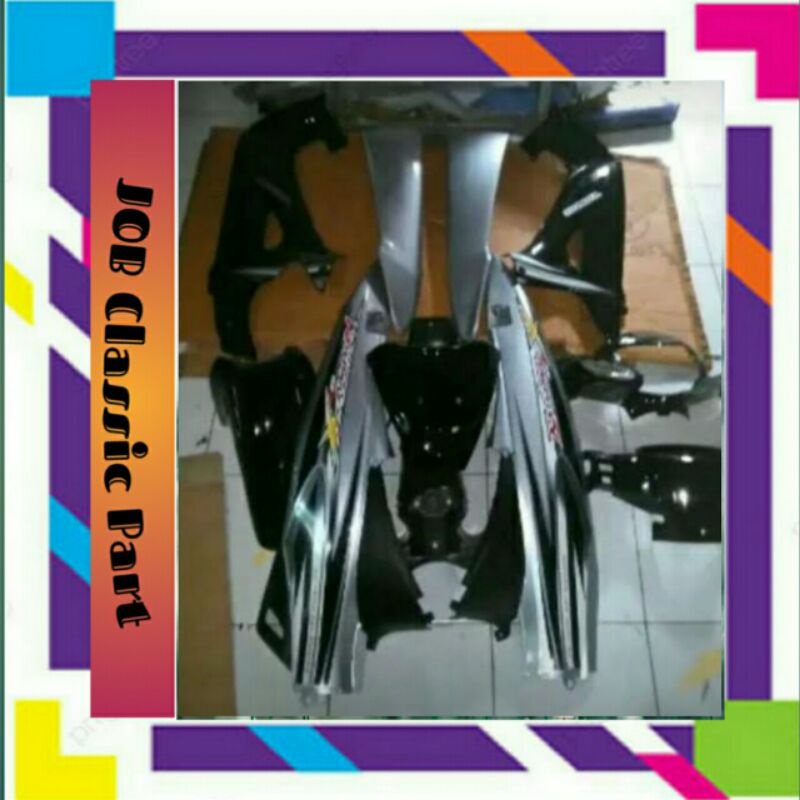 COVER BODY BODI HALUS HONDA KARISMA X /D 125 WARNA SILVER HITAM