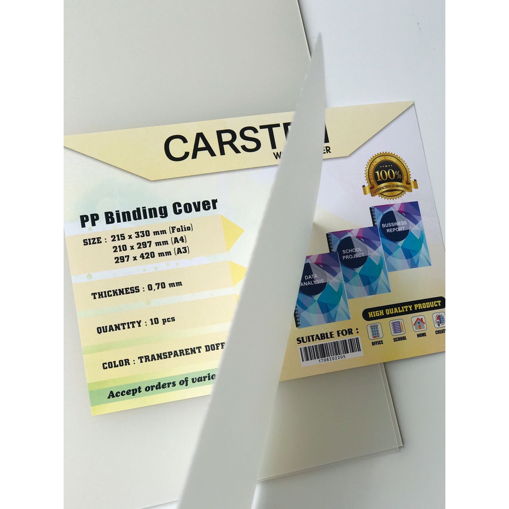 

Mika Cover jilid PP Pasir doff tebal 0.70 mm A4 isi 10 lembar RJ4