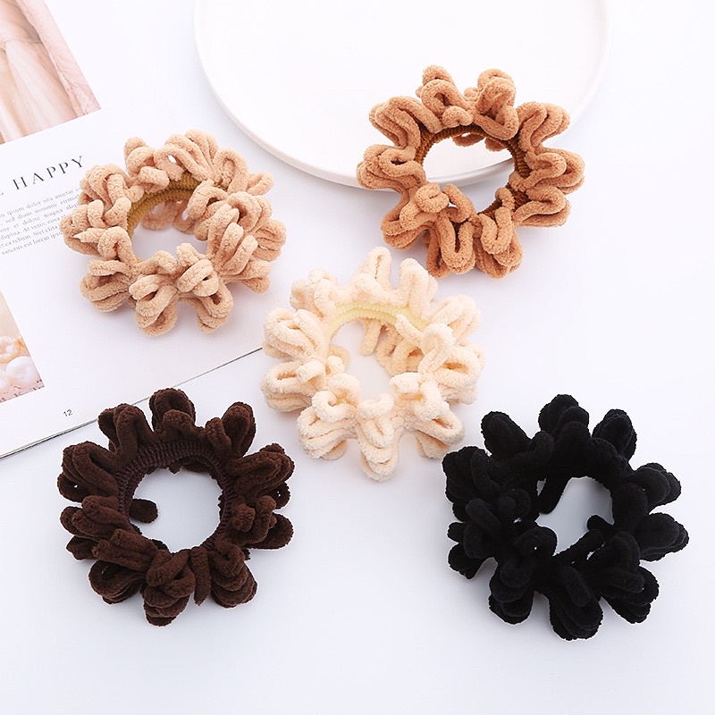 K228 - karet ikat rambut cepol scrunchie kriwil gurita kecil