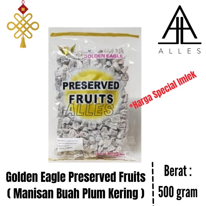 

Buah Kering - Golden Eagle Preserved Fruits / Manisan Buah Plum Kering 500 Gram