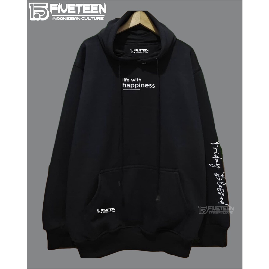 hoodie distro original premium fifteen15 warna hitam life with happin sweater distro original pria kain halus suwiter cowok distro terbaru 2021 hudie cowo keren zipper hoodie distro premium hoodie sweater zipper blds high quality premium distro 15fiffteen