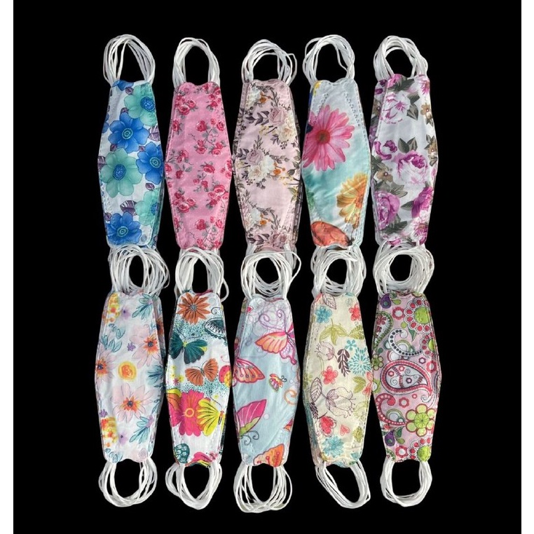 MASKER KF94 MOTIF BUNGA ISI 10--gerai--