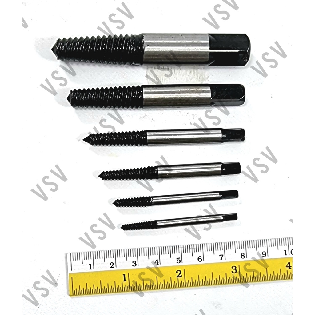 Tap Balik 6pcs Screw Extractor set Tab Balik Pembuka baut patah