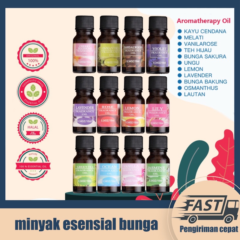 Parfum mawar minyak esensial udara segar semua jenis minyak aromaterapi 10 ML anak-anak wanita hamil dapat menggunakan