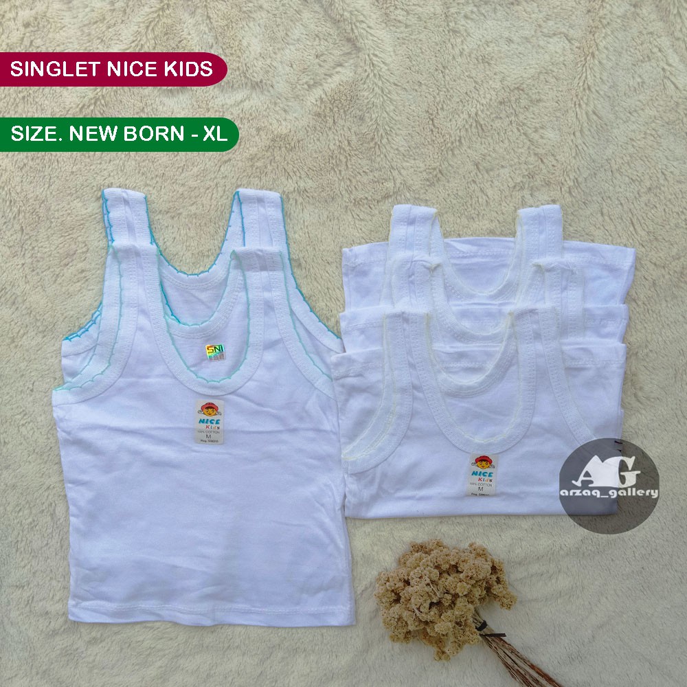 Grosir [ 1 losin - 6 Pcs  ] SINGLET NICE KIDS | kaos dalam nice kids | singlet anak