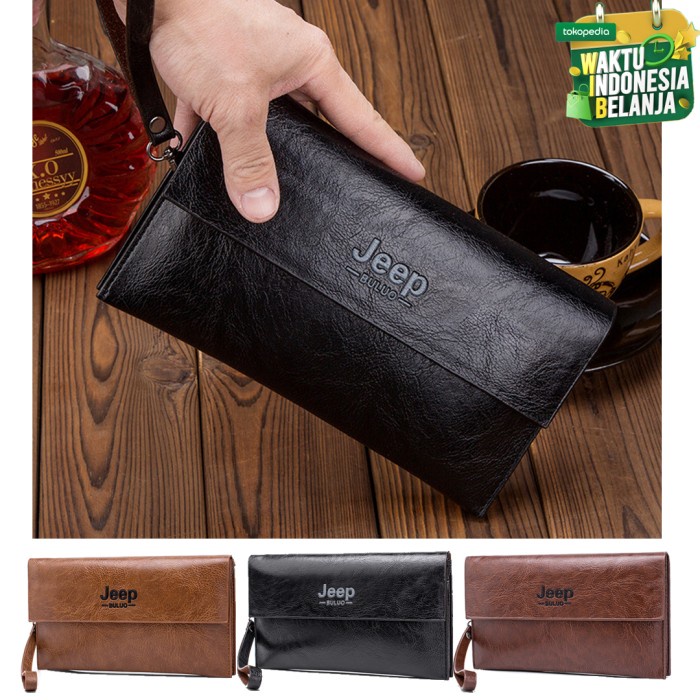 Clutch Dompet Jeep Kulit Tas Tangan Hand Bag Pria Wanita Tas Hp Pouch Clutch Pria Lokal