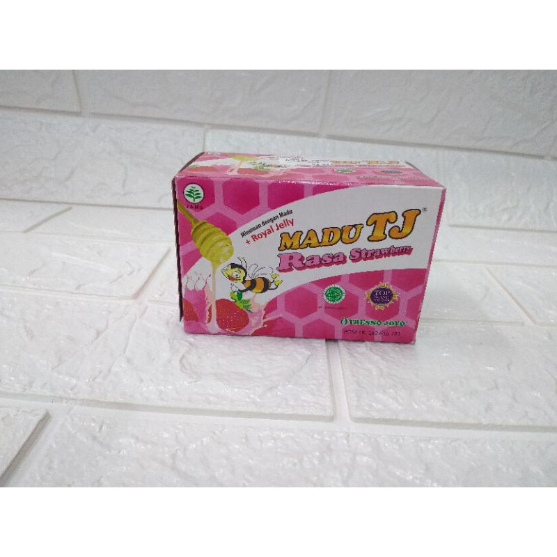 

Madu TJ box isi 12 sachet rasa strawberry