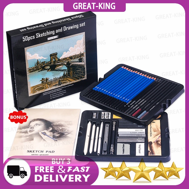 

Free bonus 50PCS/Set Pensil Pisau Penghapus dan Pensil Gambar untuk Keperluan Sekolah Pencil Set