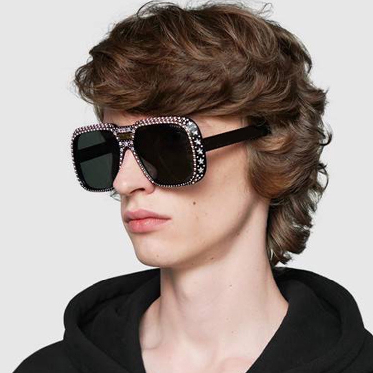 European and American fashion box-shaped personality sunglasses for men and women