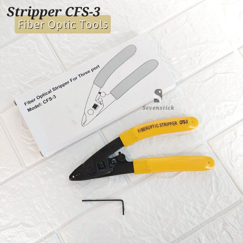 Stripper CFS 3 Hole Tang Potong Core Fiber Optic FTTH FO Striper Cutter Pliers