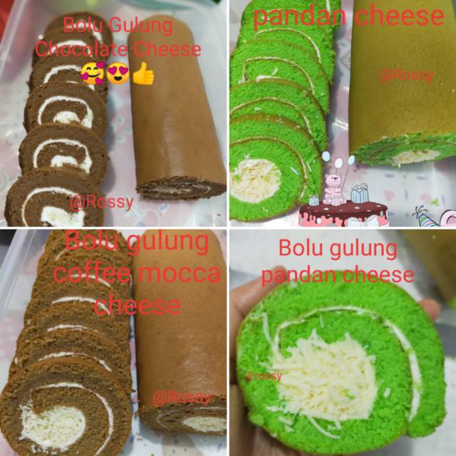 

Bolu Gulung/Roll Cake Chocolate Cheese, Pandan Cheese, Coffee Mocca Cheese