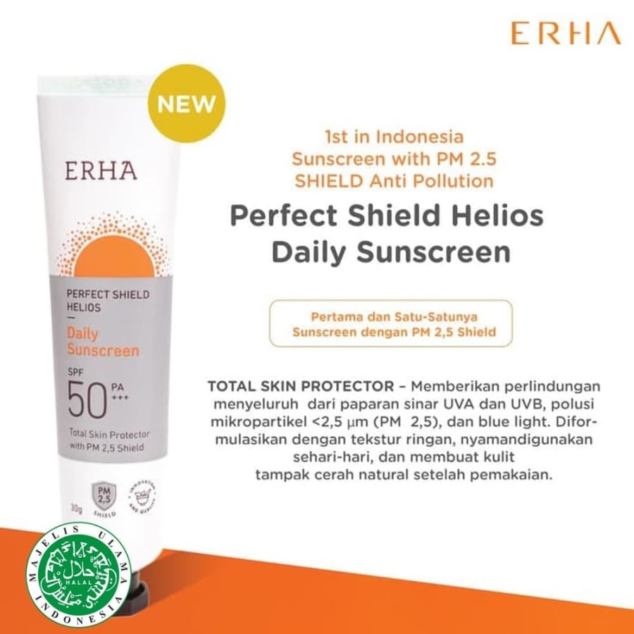 ERHA Perfect Shield Helios Daily Sunscreen 30gr Krim Wajah Dilengkapi Dengan SPF 50PA++