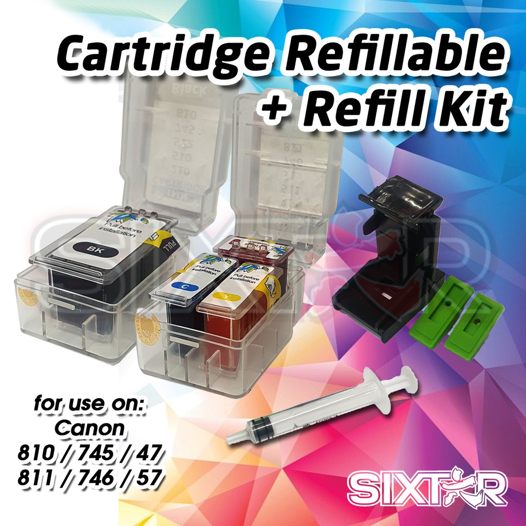 PAKET Refill Kit + Refillable Cartridge 810 dan 811 / 745 dan 746