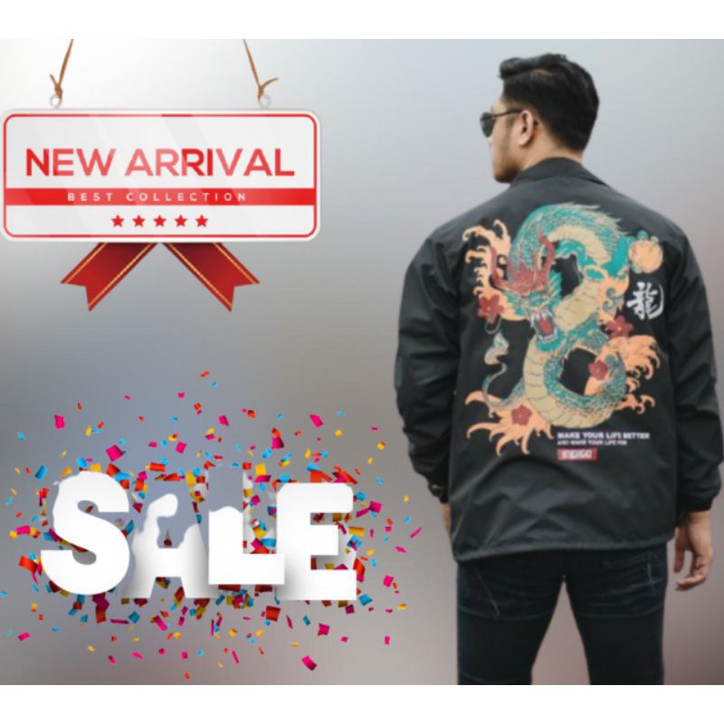 JAKET PARASUT TASLAN ORIGINAL jaket coach hitam indigo naga jaket