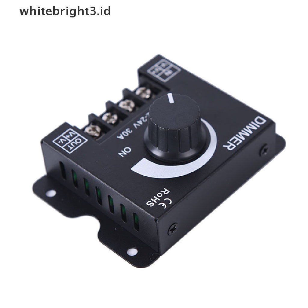 (whitebright3.id) 1pc Saklar dimmer Lampu strip led dc12v / 24v 30a Warna Hitam