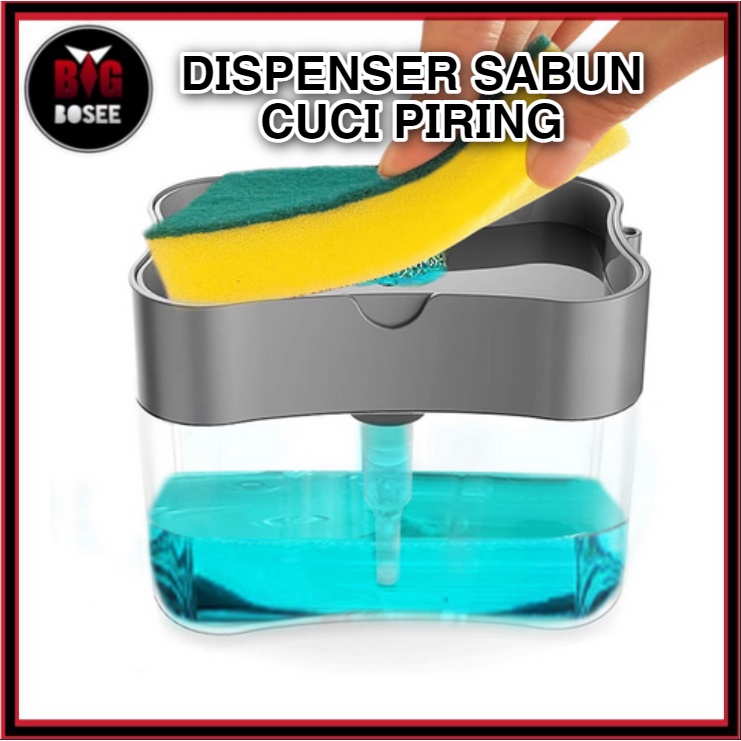 BB7 - Dispenser Sabun Cuci Piring Dengan Sponge Tempat Sabun Cuci Piring