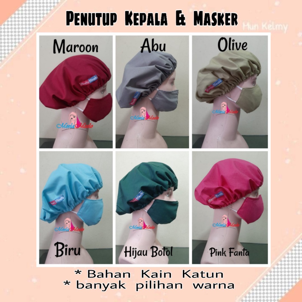 Topi Operasi Surgical Cap Topi Chef Koki Masak Topi Pekerja Pabrik Nursecap Bahan Kain  Penutup kepala Kain Hair net Mob Cap/ Topi Lab penutup kepala medis | Topi