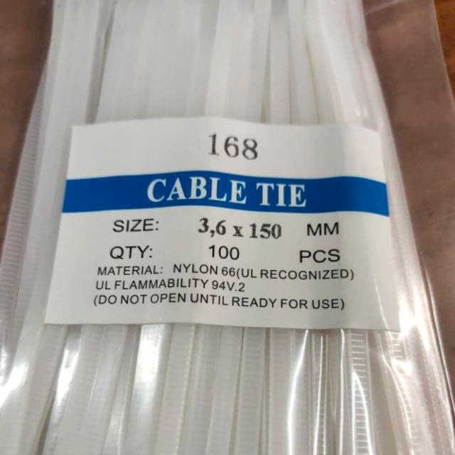 

ORGANIZER-DOCUMENT- TALI SEGEL PLASTIK 3,6 X 150 MM , CABLE TIES - KABEL TIES - ISI 100 PC