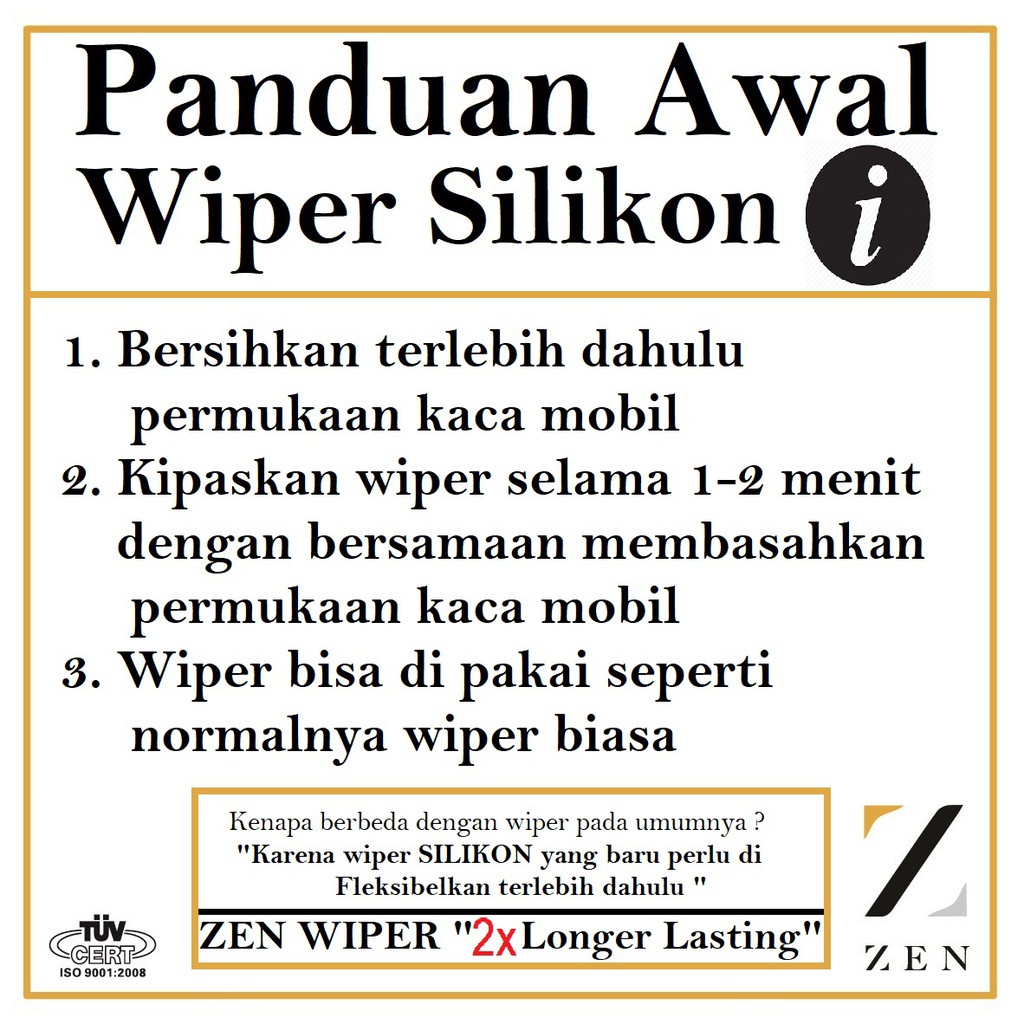 1PCS WIPER SILIKON SILICONE Z103 ZEN MULTI FIT MOBIL EROPA 14&quot; - 28&quot; inch Depan bmw vw mercedes benz Ford audi