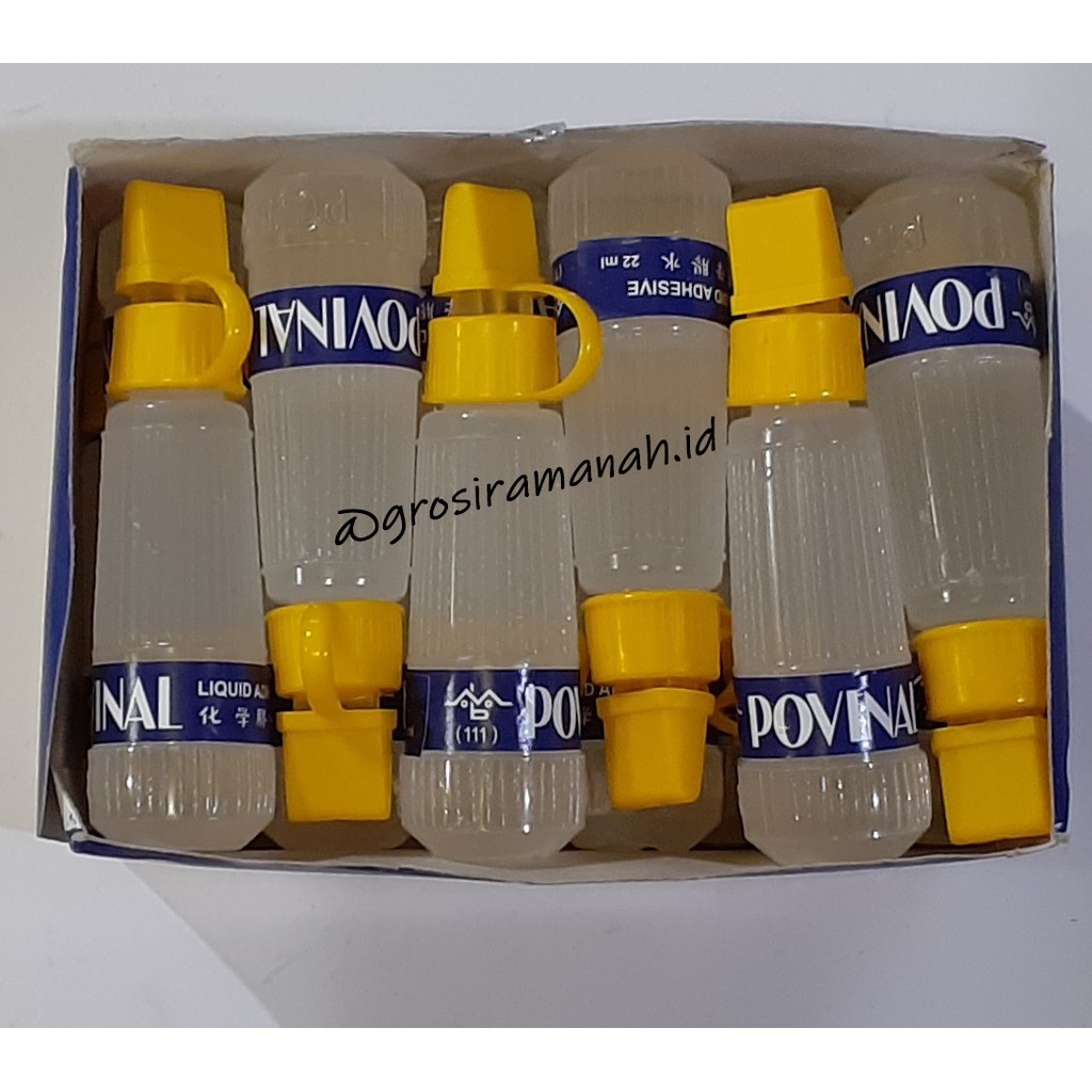 grosiramanah [TERMURAH] Lem Cair Povinal dan gluvinal 22Ml dan 75 ml kualitas terbaik lem cair