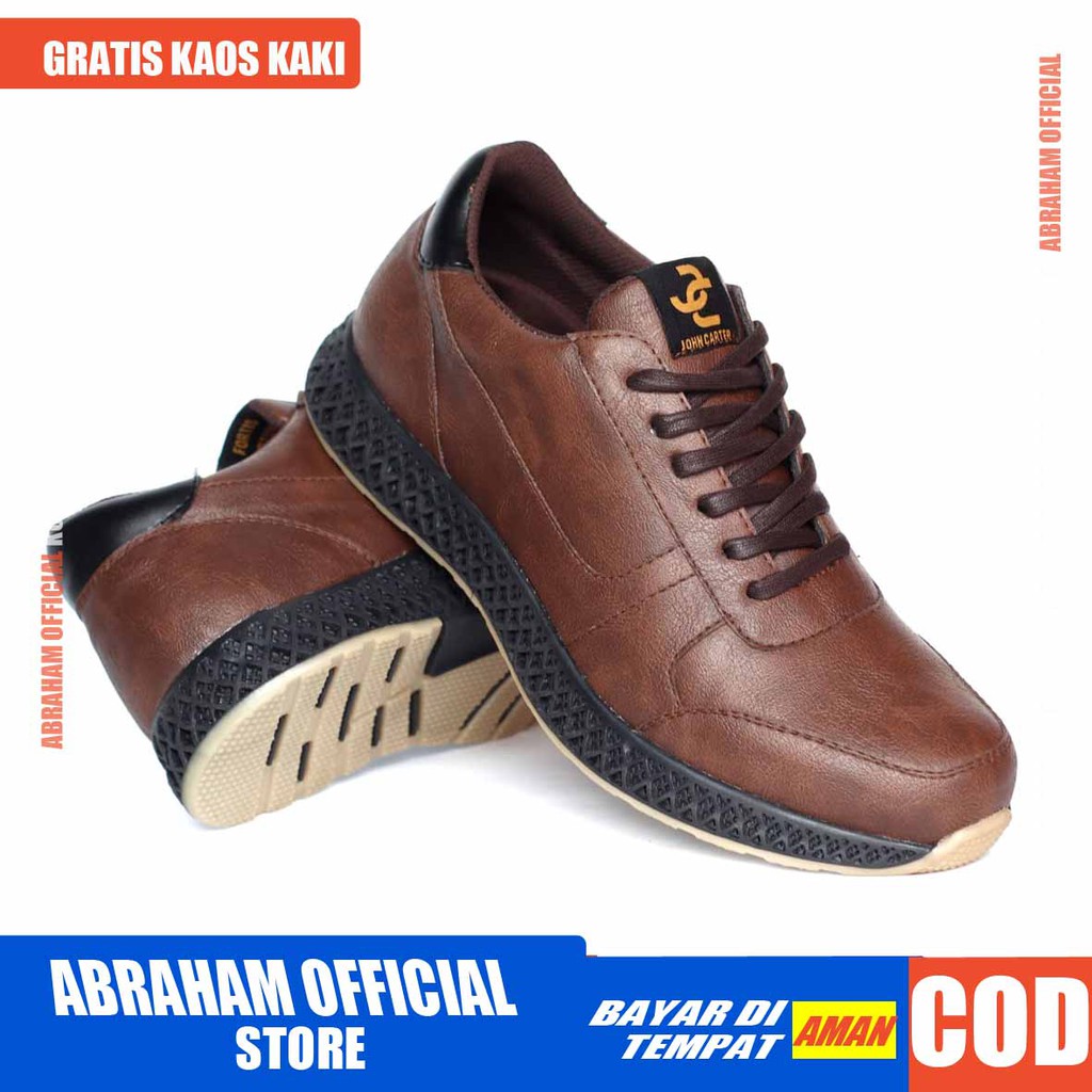 ABRHM x JHONS Sepatu Kasual Pria Sepatu Casual Pria Sneakers Ori Pria Cowok/Cowo kulit faux Sepatu Kerja Kantor Semi Formal Kuliah Kondangan Gaya keren Kekinian Murah Terlaris