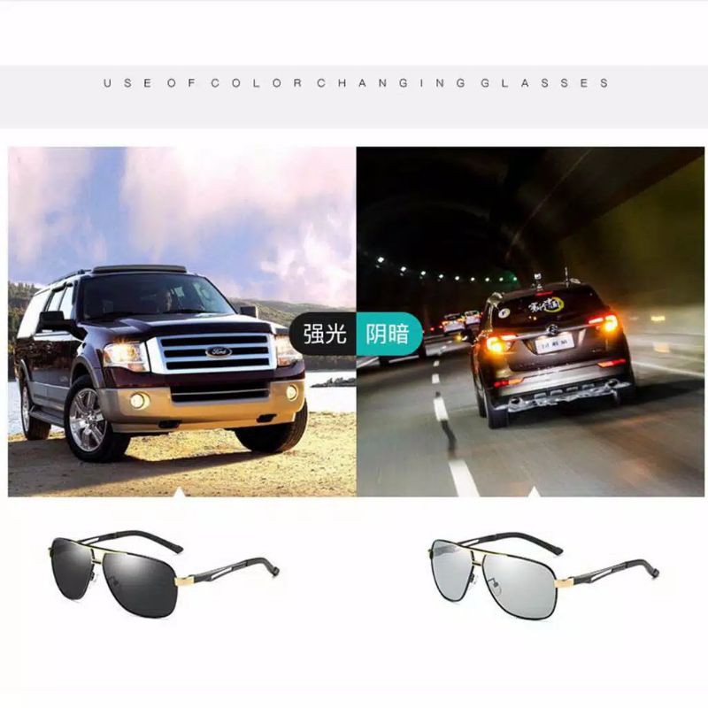 Kacamata Photocromic Polarized Anti UV 400 Aviator PP8521