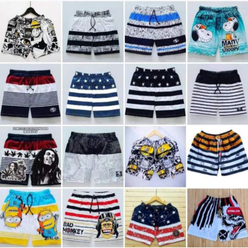 celana pendek boxer/celana pendek boxer santai/celana boxer pria wanita/celana pendek boxer pantai/c