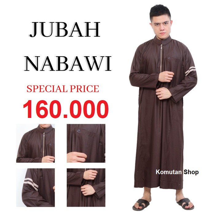 Jubah Pria Big Size XXL / Jubah Nabawi Al Isra / Baju Koko Lengan Panjang / Gamis Pria Jumbo