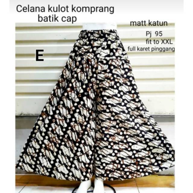 Celana kulot komprang batik cap batik modern