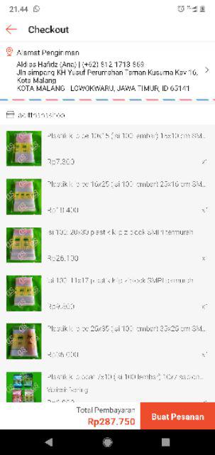 Isi 100: 3x5 Plastik Klip Ziplock Smpi Termurah