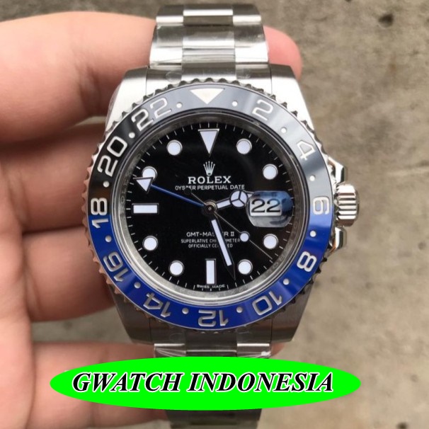 Promo  Jam Tangan Kasual Pria Terbaru Rolex GMT-Master II 116710BLNR Batman SS 904L SH3186 CHS ARF 1