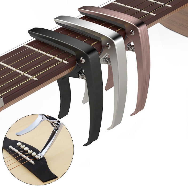 Capo Gitar Bahan Zinc Alloy Metal 3 Warna Dengan Pin Penarik Untuk Gitar Bass Ukulele