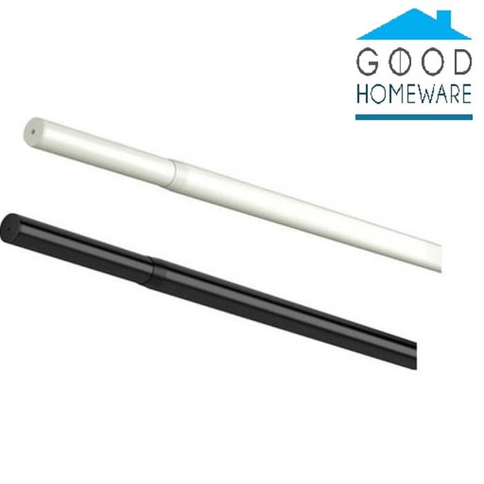 Ikea Hugad Batang Tirai 210-385 Cm, Putih / Hitam / Silver Murah
