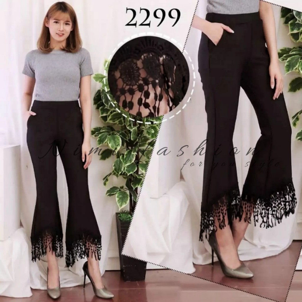 NIMI - Loose Pants Trousers Wanita Celana Kulot Wanita Celana Kerja Kantor Formal / Casual