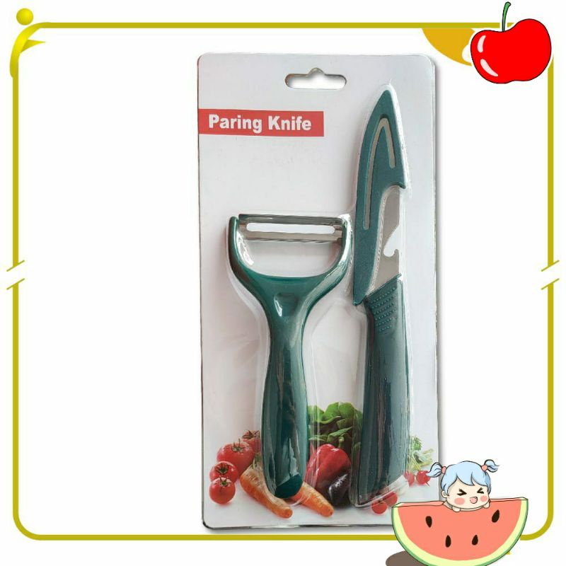 ~ PIYOSHI08 ~ Pisau Buah Set 2in1 Peralatan Dapur Kitchen Peeler Fruit Knife PD141