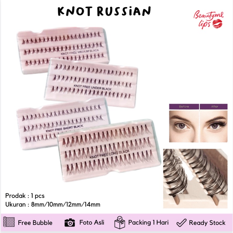 KNOT /FLARE russian eyelashes extension / Bulu mata tanam flare isi 60 helai / ready stock