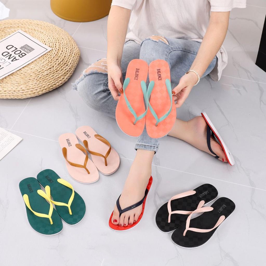 Sandal Japit Wanita Casual Summer Impor Anti Slip / Sandal Jepit Simple - Balance 2173 (37-40)