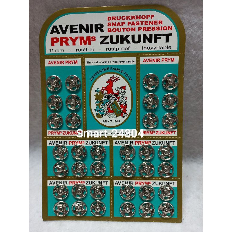 Kancing Cetet prym 11mm putih & hitam