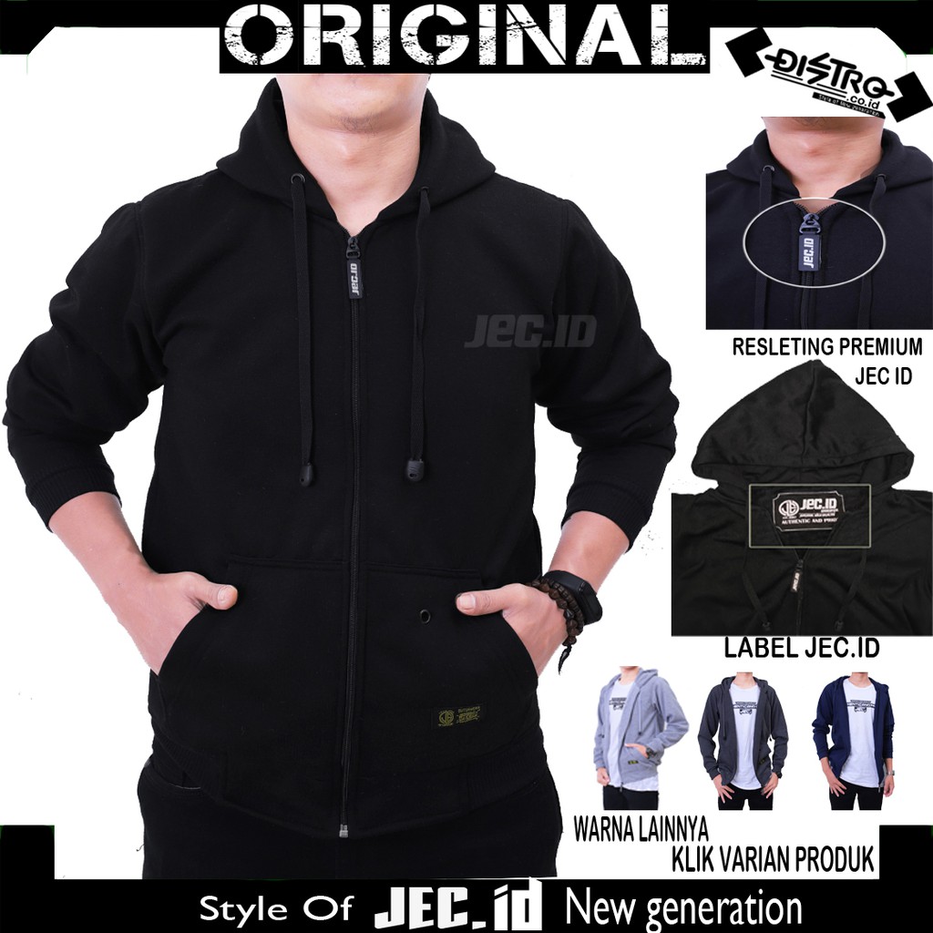 Jaket Hoodie Polos  Tebal Premium Zipper JEC ID / Sweater / Switer / Hudie