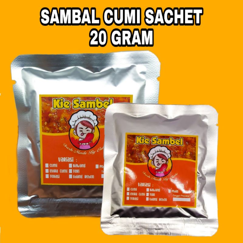 

SAMBAL CUMI SACHET PEDAS | SAMBAL SASET MURAH | SAMBAL KEMASAN 20 GRAM